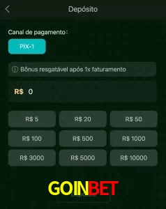 deposits GOINBET